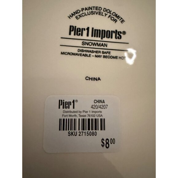 Pier 1 Imports Jolly Holiday Snowman Collection Dessert Plate Set of 2 Christmas - Picture 14 of 16